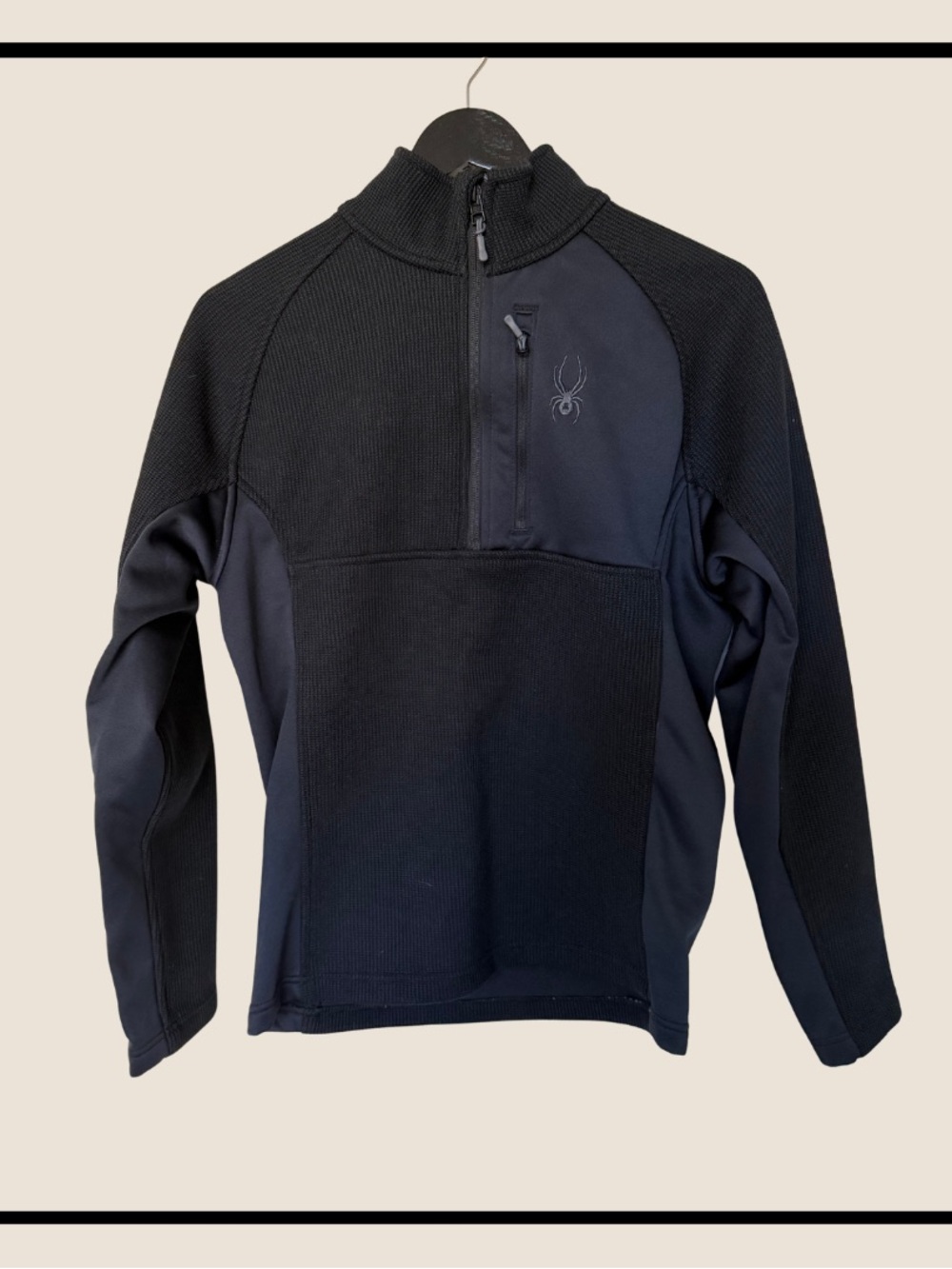 Spyder Black & Dark Gray Half-Zip Performance Sweater Men’s M